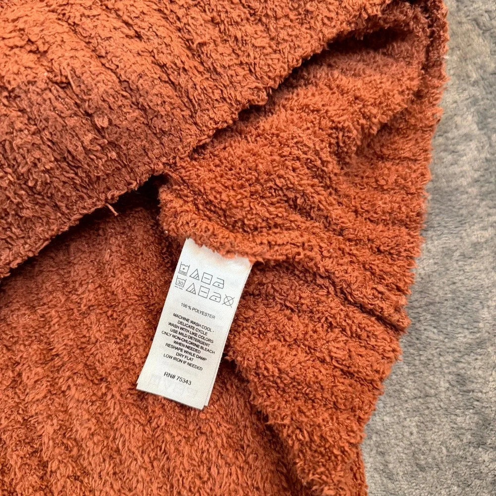 Rachel Zoe Boucle Knit Sweater Womens Small Rust Orange‎ Crewneck Relaxed Fit